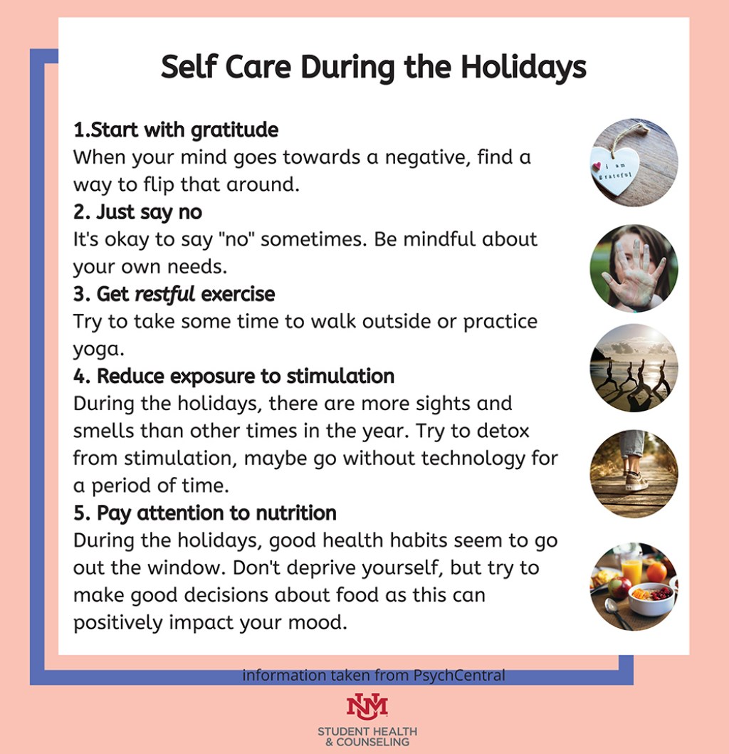 Picture of: Healthy Holiday Tips :: Student Health and Counseling  The